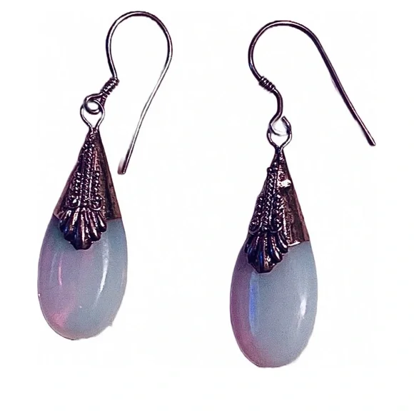 SOLD OPALITE SS antique style earrings - Picture 3 of 4